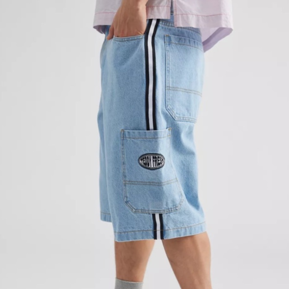 UO Teddy Fresh Taped Denim Jort